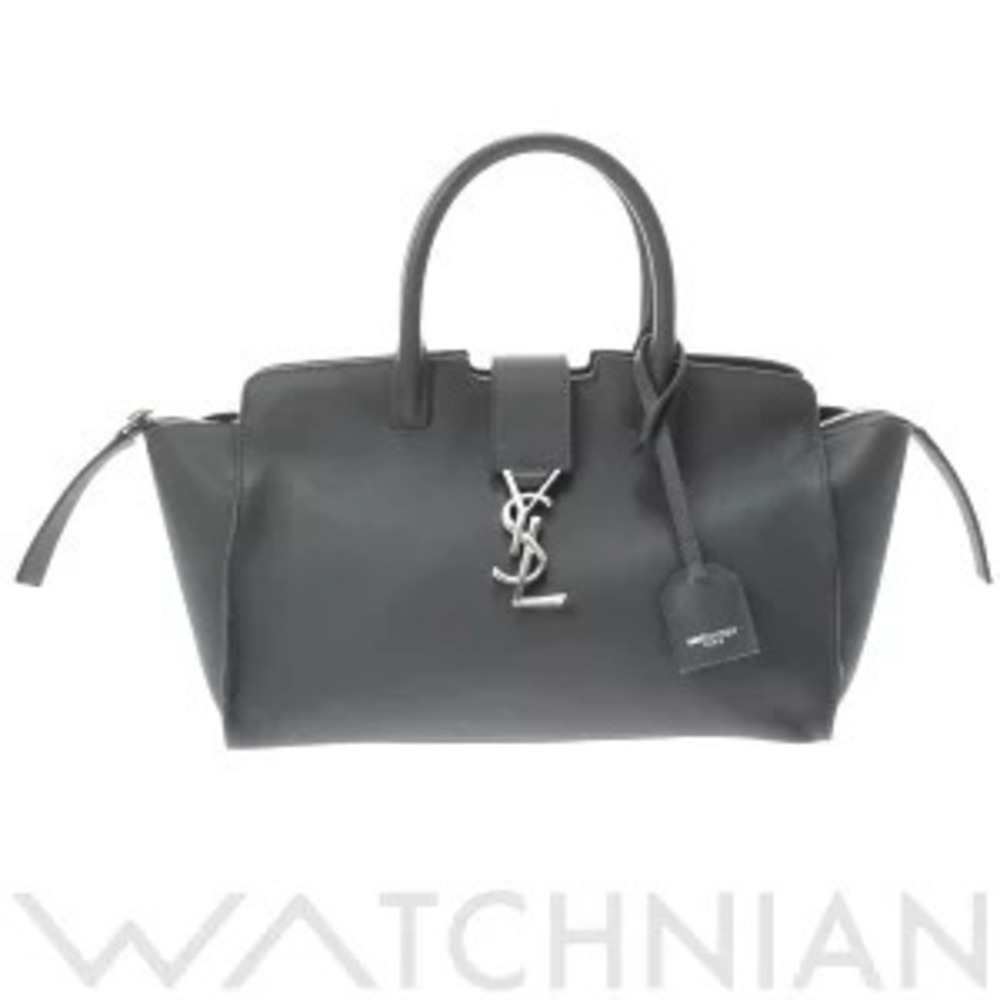 Saint Laurent Downtown Baby Gray Smooth Leather Handbag